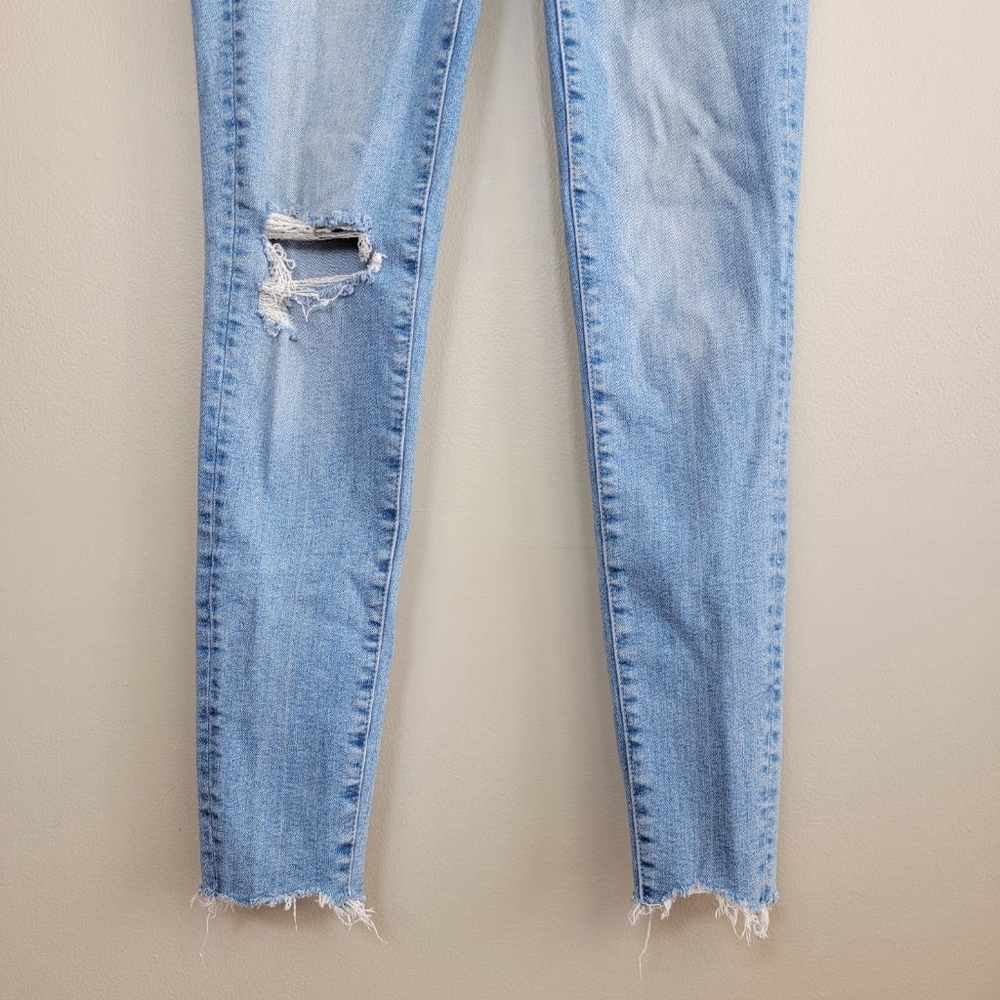 American Eagle Luxe Skinny Jeans Super Hi Rise Jegging Light Blue Wash AE 4 - Picture 5 of 14